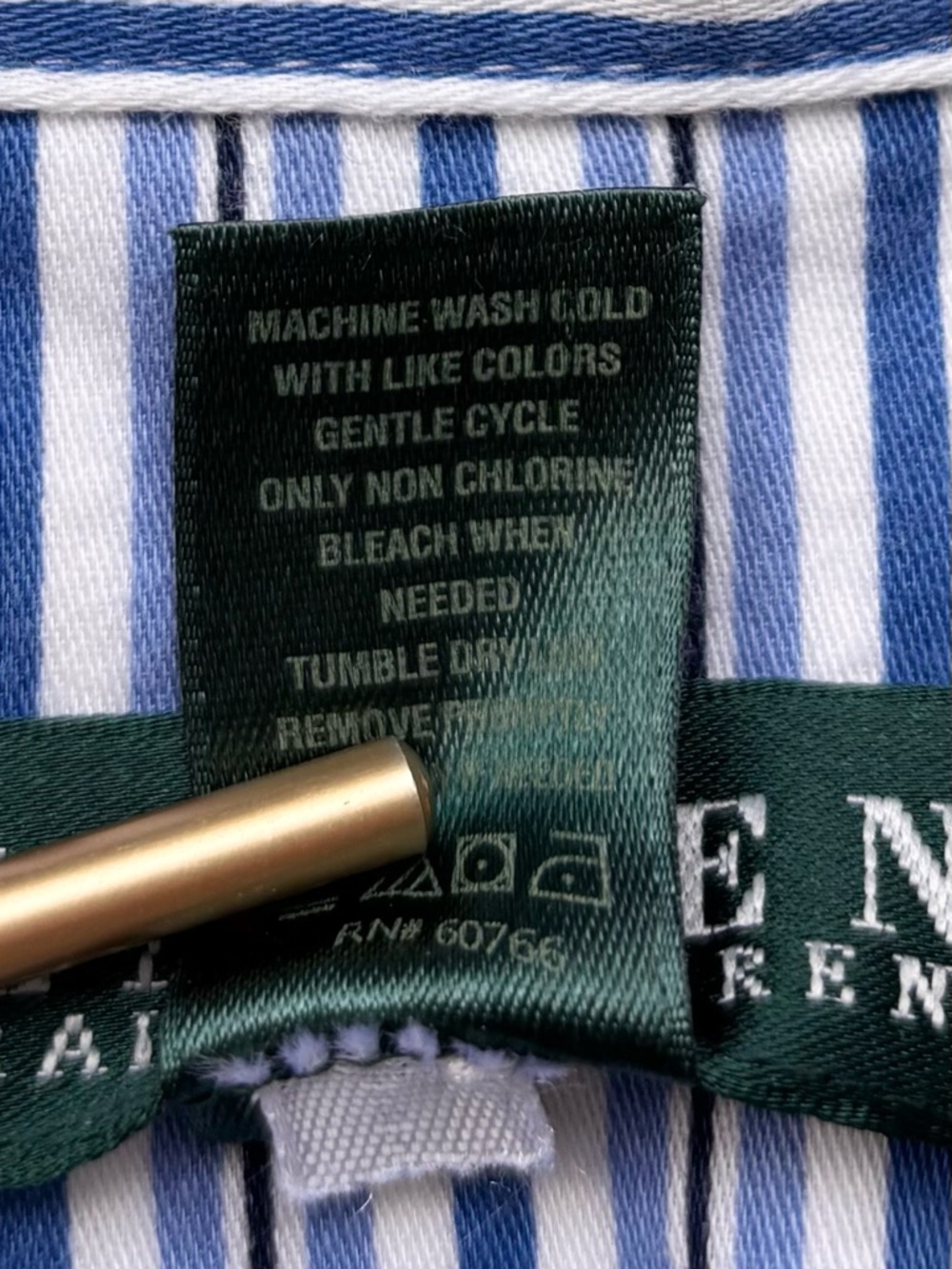 Lauren Ralph Lauren Sleep Shirt Striped Cotton Preppy - Picture 5 of 7